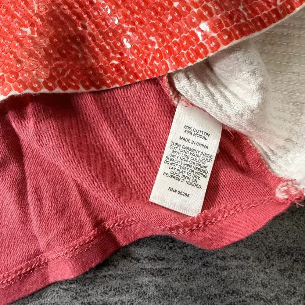 Express Coral Floral Sequin Tank Top - Picture 4 of 6